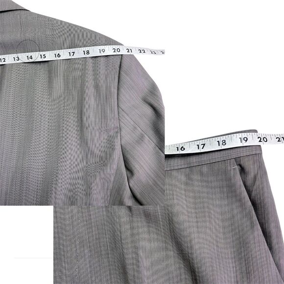 Hugo Boss The Jam76/Sharp1 Men Suit Textured Stripe Wool 48R 38-40x29 USA Made - Picture 12 of 14